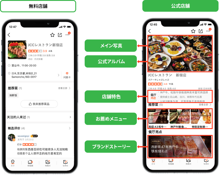 大衆点評 公式店舗 公式アカウント